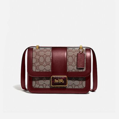 蔻驰（COACH）女包 经典提花织物蛇皮细节ALIE单肩包4615 4615樱桃红