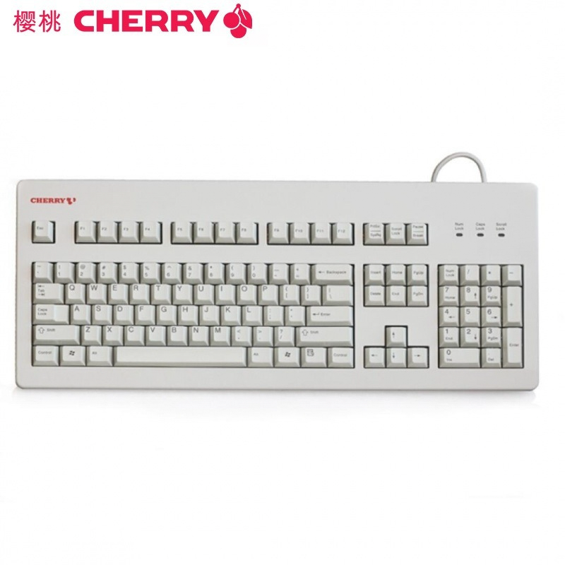 樱桃（Cherry）旗舰店 G80-3494 游戏办公机械键盘 复古打字 静音轴 白色 红轴