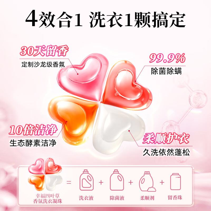 SukGarden蔬果园天然玫瑰精油香氛4D洗衣凝珠10g*30颗高清大图