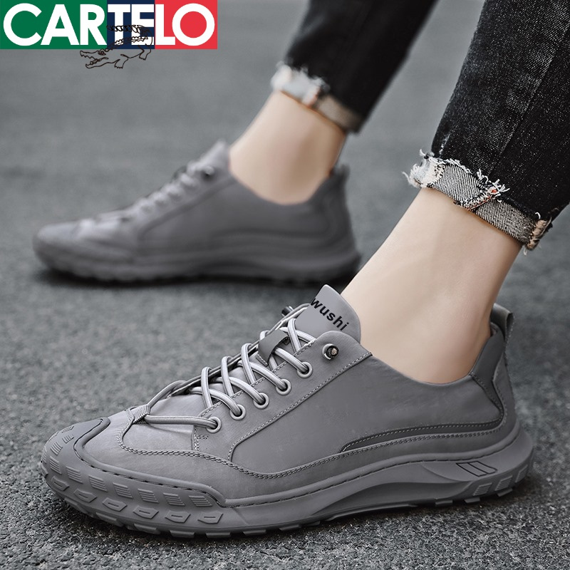 [线下专柜同款]卡帝乐鳄鱼(CARTELO)新款透气冰丝布男鞋休闲鞋潮流板鞋帆布鞋