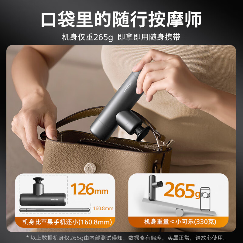 飞利浦(PHILIPS)运动迷你筋膜枪 3110G灰色高清大图