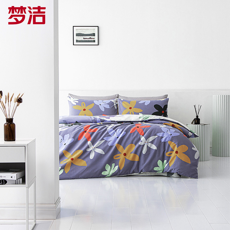 梦洁家纺 美颂磨绒印花 四件套恋青春高清大图