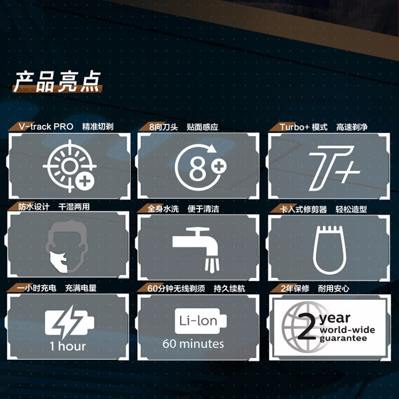 飞利浦(Philips)电动剃须刀礼盒SW6710/15BP 星战系列游侠索罗版 旋转式三刀头充电式刮胡刀 全身水洗