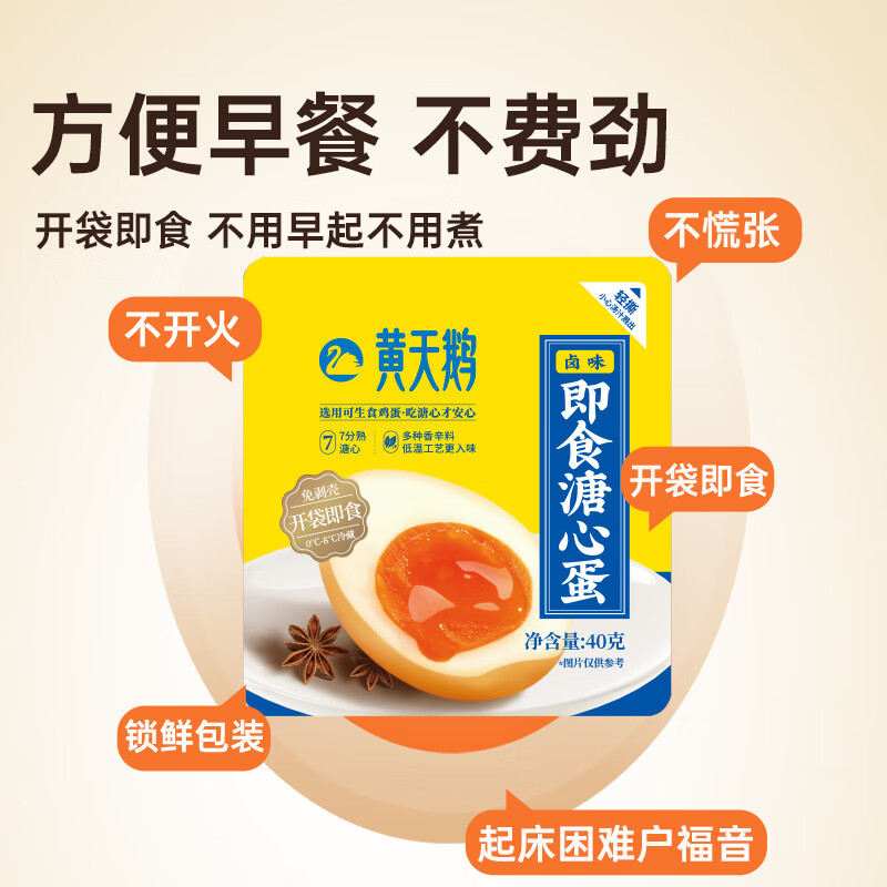 黄天鹅即食卤味溏心蛋七分熟糖心卤蛋15枚装600g 15枚即食卤味溏心蛋