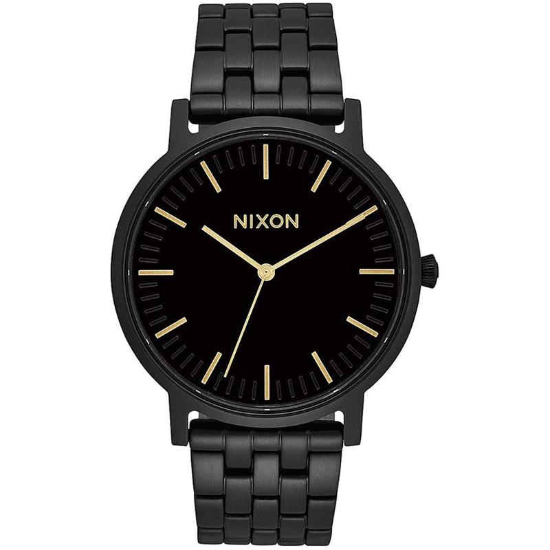 Nixon尼克松 圆形黑色手表大表盘男士石英手表学生表静音 A1057高清大图