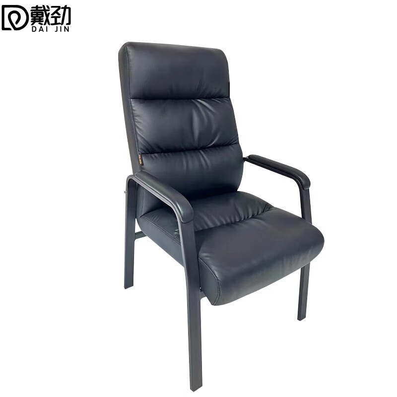 戴劲皮质会议椅椅子电脑椅办公椅会议培训椅网布椅弓形椅职员座椅H-1高清大图