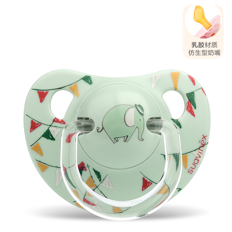 苏维妮(SUAVINEX )原装进口仿生宝宝安睡型乳胶安抚奶嘴(6/18个月)绿色大象