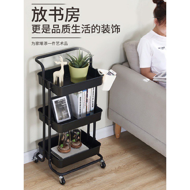 婴儿用品可移动置物架床边儿多层手推车宝宝卧室厨房收纳架子收纳层架 三维工匠高清大图
