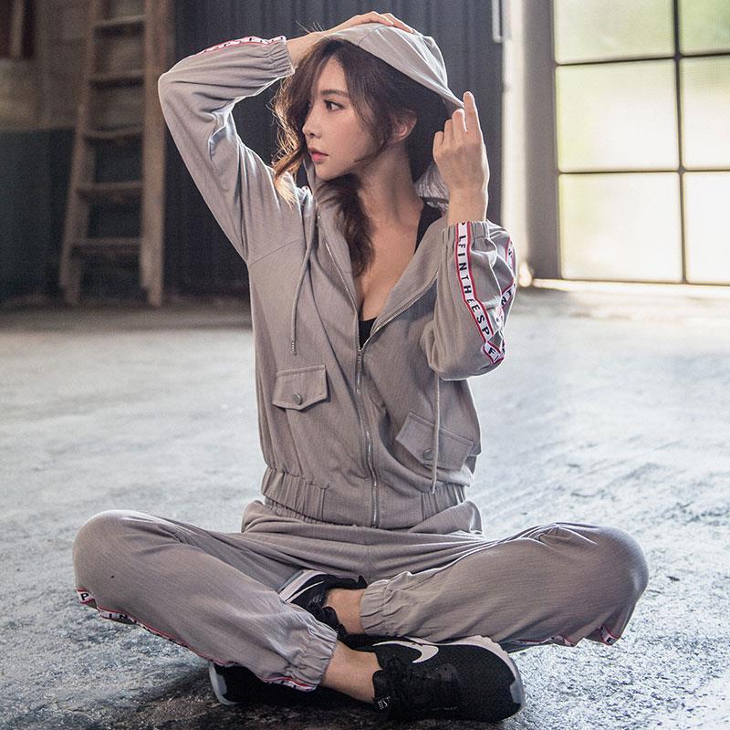 新款运动套装女春夏ins网红时尚休闲服瑜伽健身跑步套装高清大图