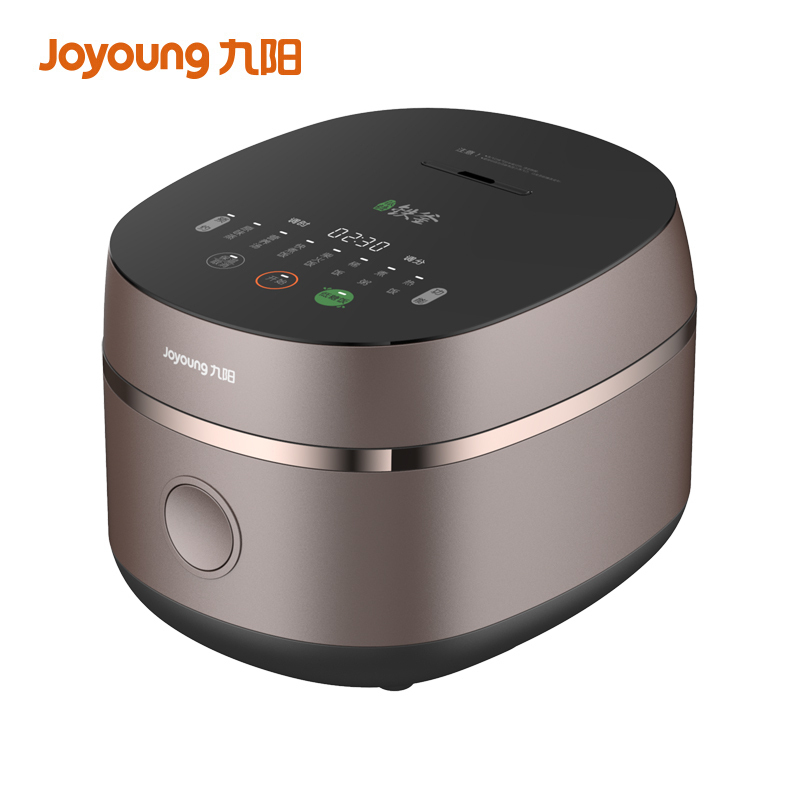 九阳 (Joyoung) 电饭煲 F-40TD02 铁釜内胆4升L家用电饭锅钢化玻璃面板智能预约棕色