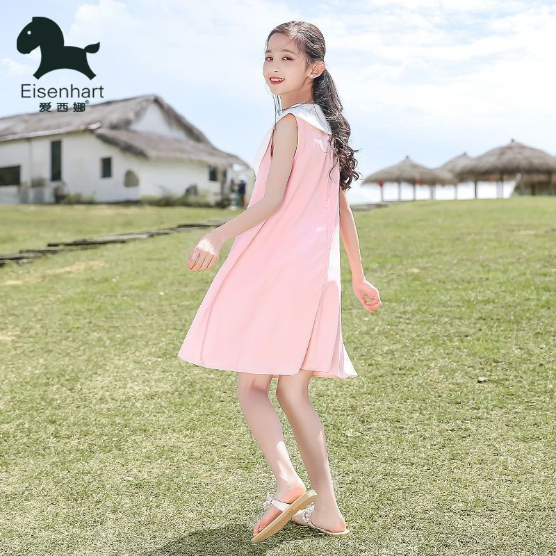 爱西娜童装夏季新款气质收腰显瘦连衣裙公主裙童装女孩裙子夏装
