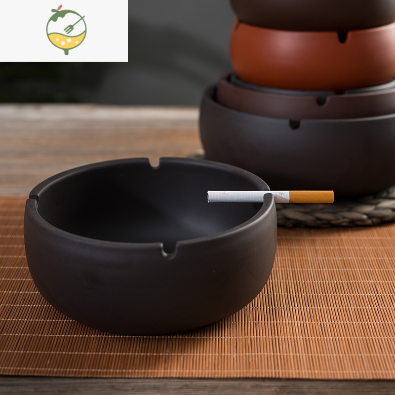 yicheng紫砂陶瓷烟灰缸创意时尚个性大号实用家用烟缸复古客厅烟碟