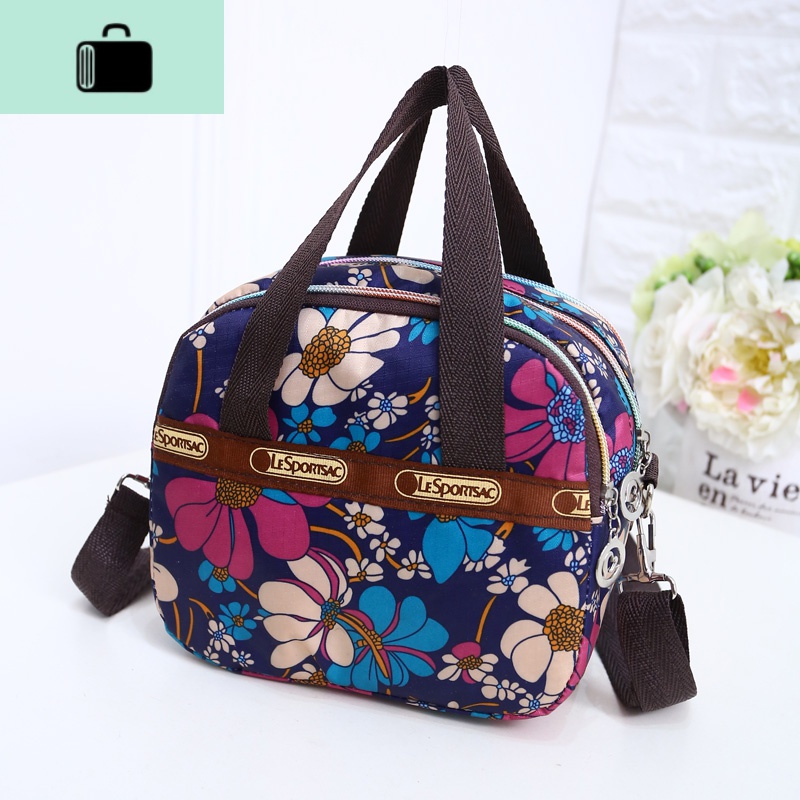 新款手提包韩版防水花布包包手拎包休闲斜挎包时尚女包妈咪包NEWLAKE 素雅花卉