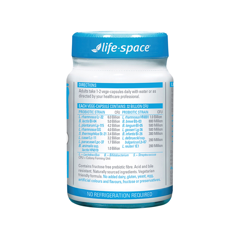 Life Space成人益生菌胶囊320亿活菌成人广谱肠胃益生菌60粒高清大图