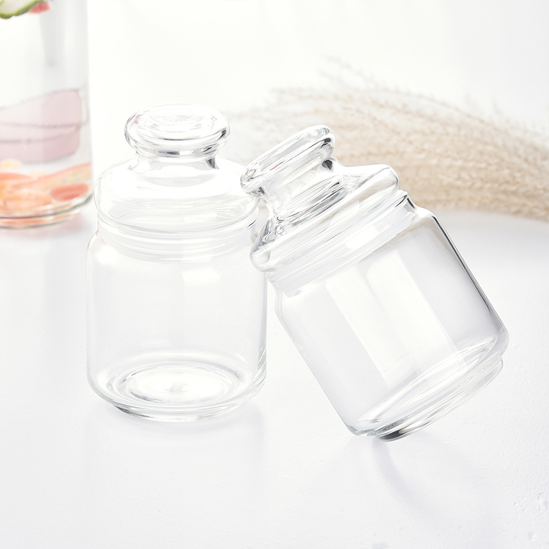 Ocean进口透明玻璃圆形罐密封罐防潮玻璃零食干果瓶茶叶奶粉罐子500ML2只高清大图