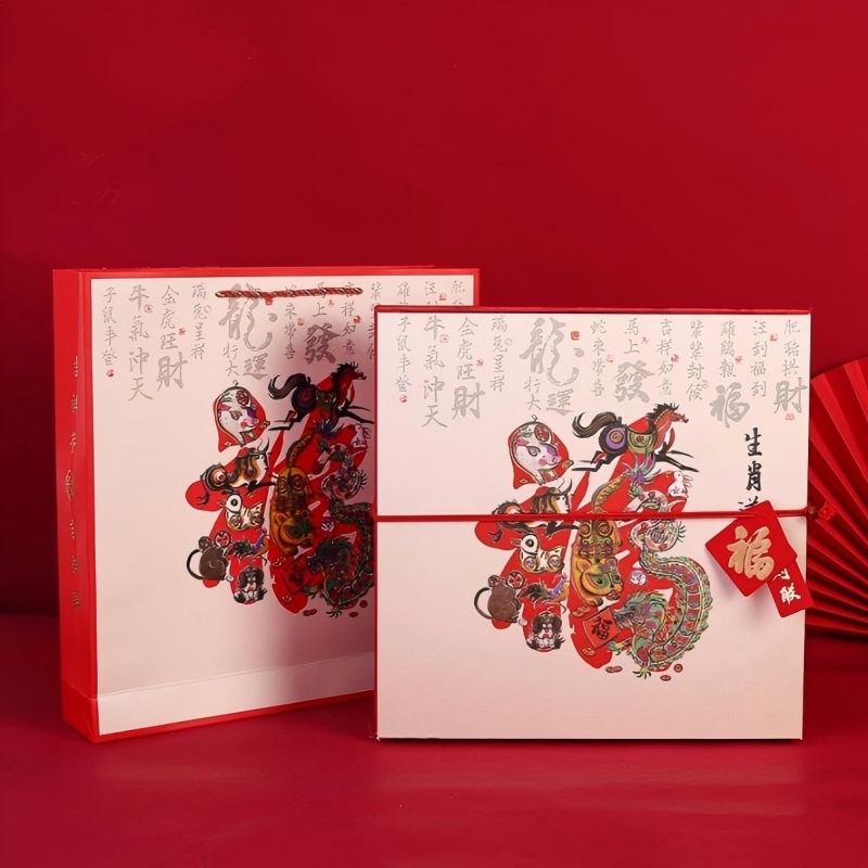 连联红 生肖送福-万福迎春对联套装 万事如意 百花迎去高清大图