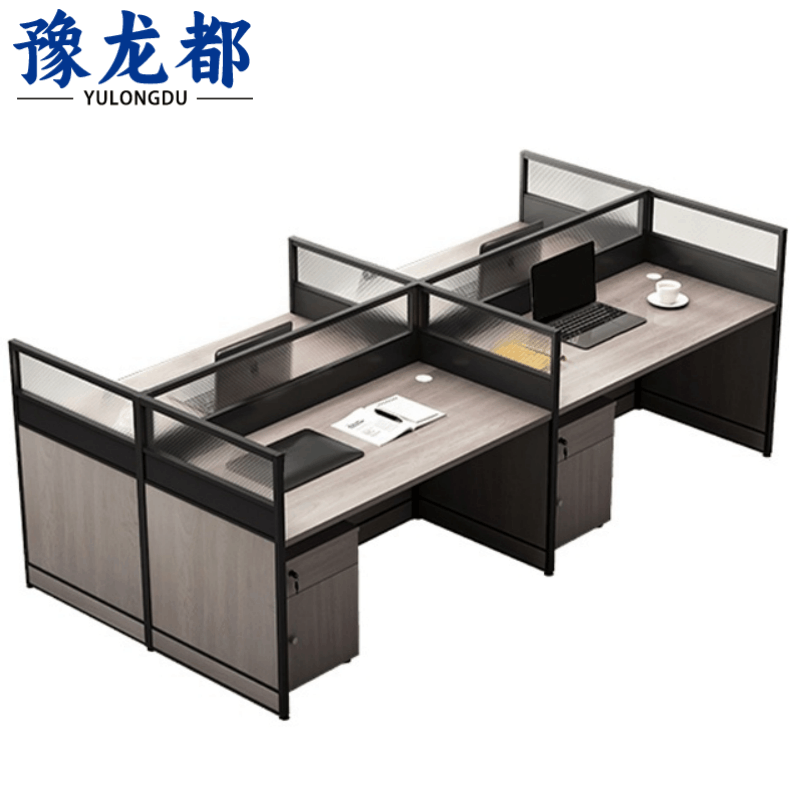 豫龙都屏风工位四人位张图片