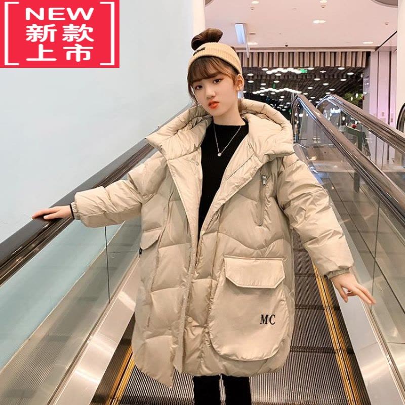 可莉允女童棉服2022新款冬装洋气中大童冬季棉袄儿童中长款羽绒炸街棉衣图片