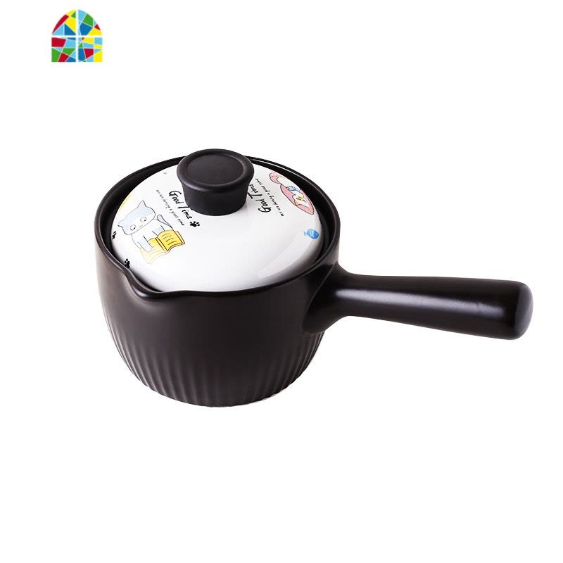 陶瓷奶锅家用小砂锅燃气热奶不粘婴儿熬粥宝宝辅食锅煮面煮粥的 FENGHOU 黄色1升图片