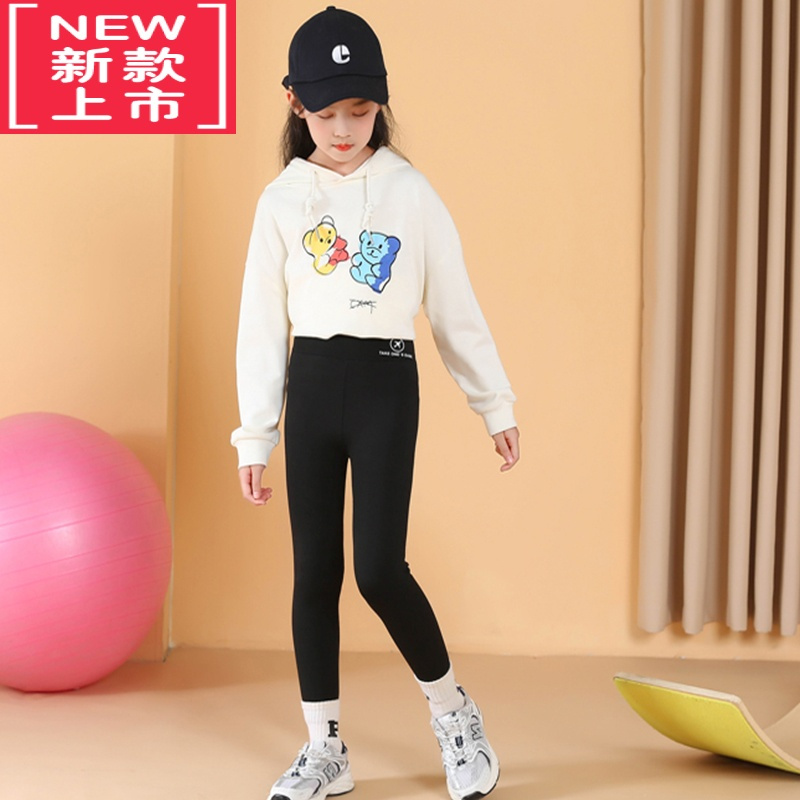 可莉允女童鲨鱼裤加绒儿童打底裤外穿秋冬款女孩瑜伽裤保暖裤宝宝芭比裤