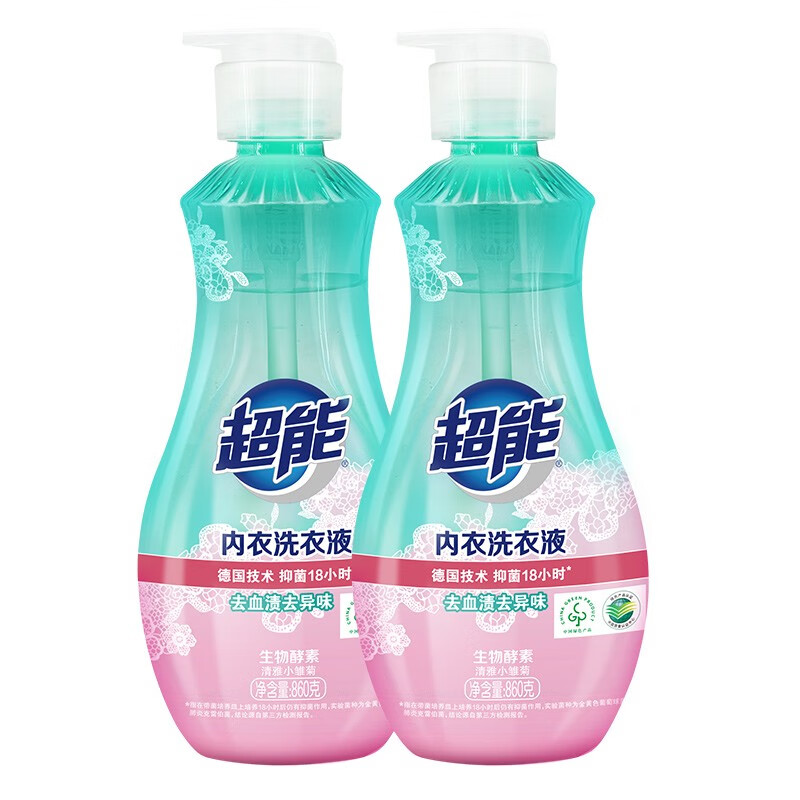 超能 内衣洗衣液 860g*2