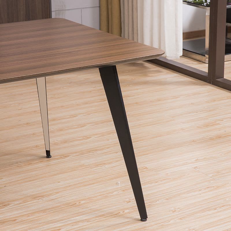 洛苏通盛会议桌长桌子简约现代长条桌板式办公洽谈桌小型钢架会议桌咖色240*80*75常规款[工厂现做 7天内发货]图片