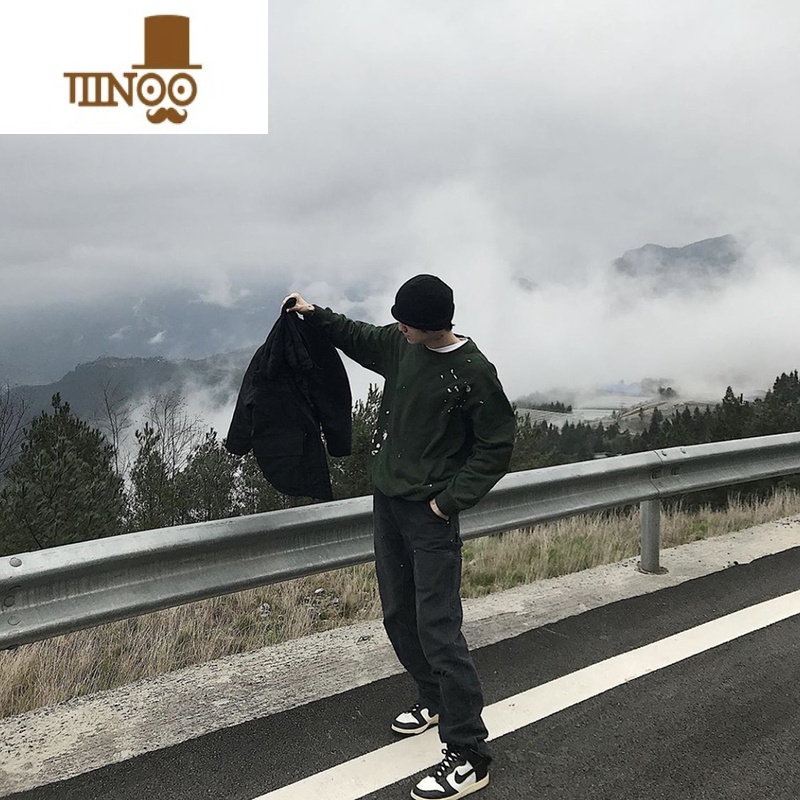 YANXU燃弟 vibe裤子 B01双膝帆布伐木裤工装裤男美式牛仔长裤cleanfi牛高清大图