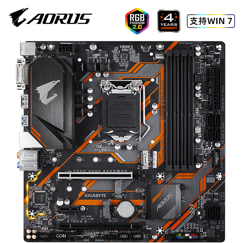 技嘉(GIGABYTE)B365M “小雕” 电竞游戏主板 支持WIN7支持9400F(Intel B365/1151