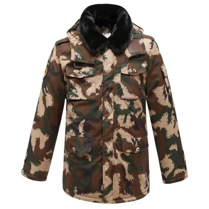 军大衣男冬季加厚迷彩劳保棉袄女防水保暖冷库工作保安棉大衣棉服