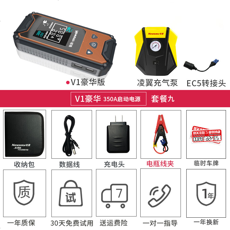 [补贴10%]纽曼汽车载电瓶应急启动电源12v1充电宝强启动大容量打火搭电神器 V1-F6升级版[18000mAh]高清大图