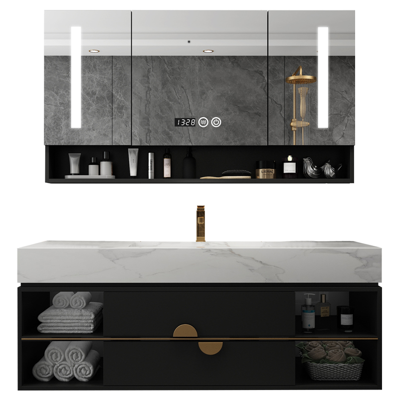 面盆轻奢洗手池卫生间洗漱台闪电客浴室柜08主柜智能镜柜岩板陶瓷盆