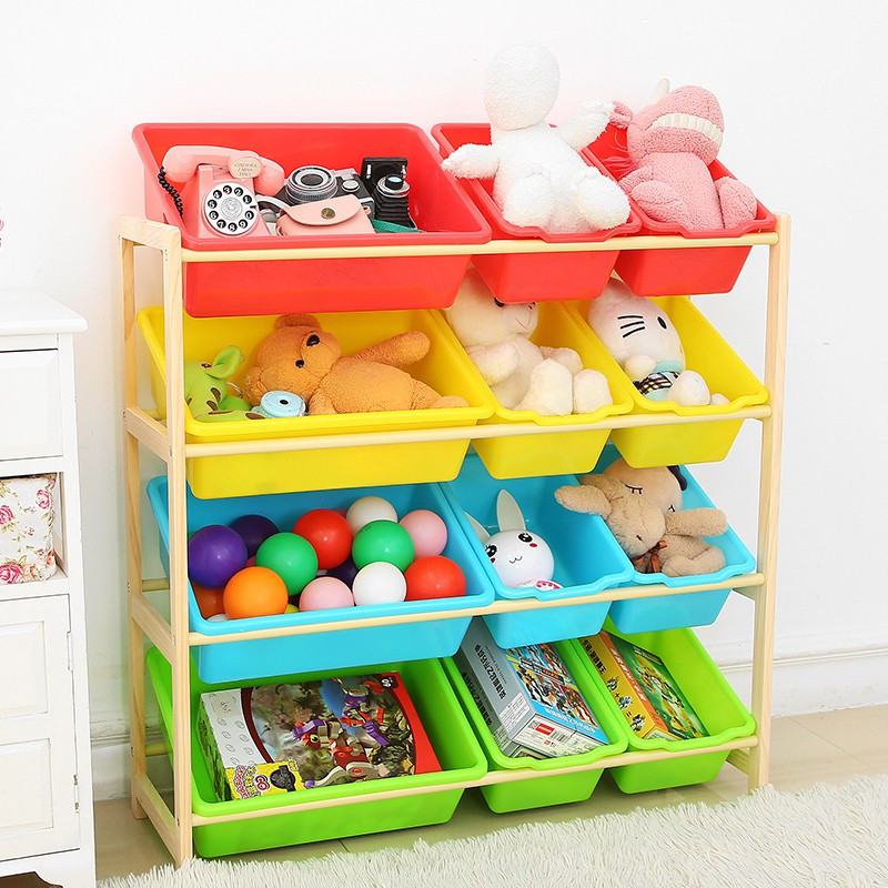 儿童玩具收纳架收纳箱塑料玩具整理架多层玩具收纳柜宝宝玩具架木收纳