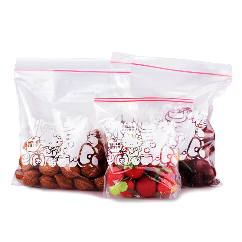 宜洁 HelloKitty密实袋封口袋加厚自封袋家用食品袋大小号保鲜Y-9947、Y-9948、Y-9949、3组装