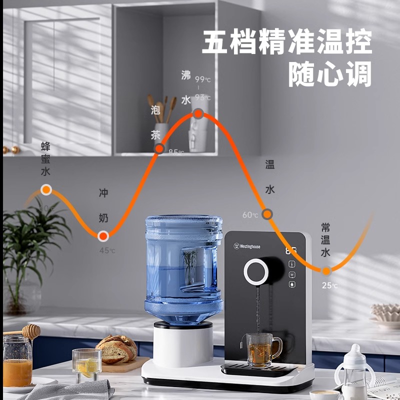 美国西屋即热式饮水机家用小型桌面台式热水机迷你智能茶吧机7236高清大图