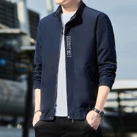 男士休闲风衣2021春季新款韩版潮流帅气百搭中长款连帽春秋款外套 1938薄款藏蓝 M