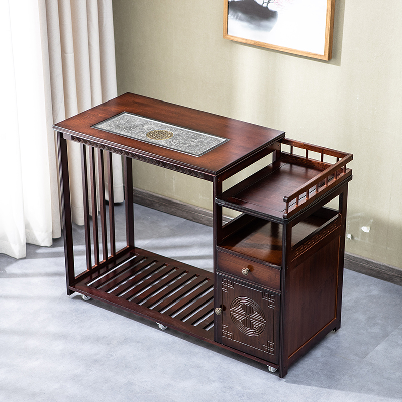 玺晴 移动茶桌家用小茶几茶台客厅实木阳台泡茶车功夫茶具茶盘茶水