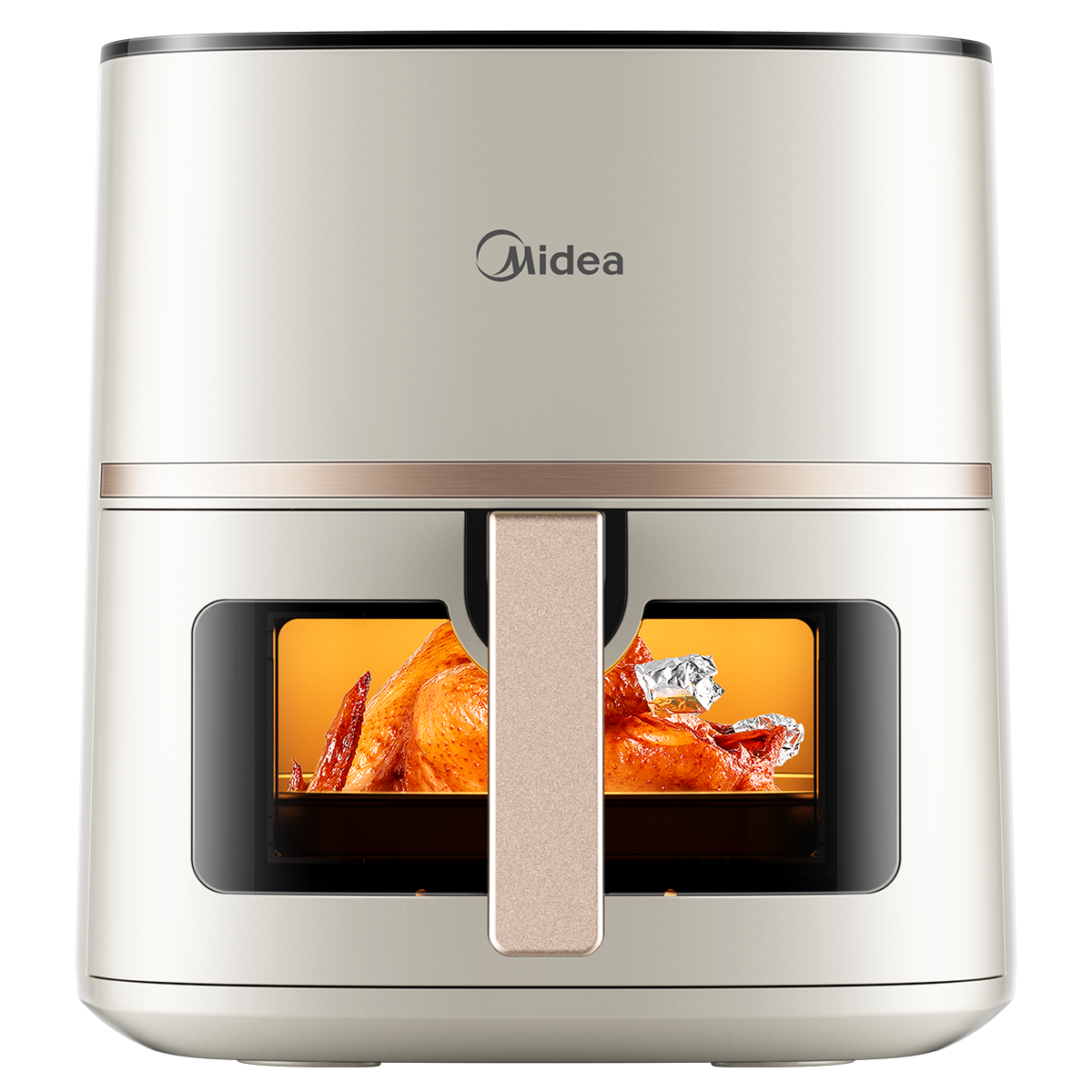 美的(Midea)空气炸锅家用 可视大视窗免翻面 金属内腔 蒸汽嫩炸 实用大容量5L 多功能三档 MF-KZC5089
