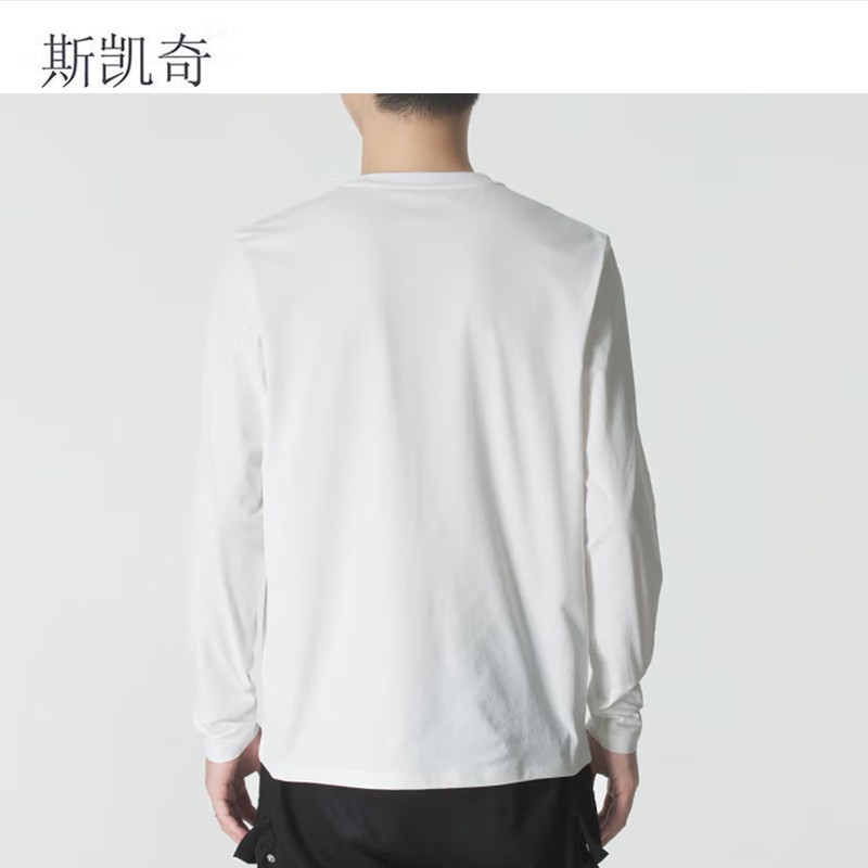 斯凯奇 男白色长袖休闲服 P225M287-0019L 件高清大图
