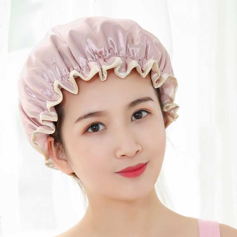 浴帽防水成人女款厨房防油烟头套长发加厚可爱淋浴洗澡冒沐浴帽子橡皮