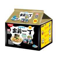 中国香港出前一丁方便面 黑蒜油猪骨汤味五连包500g 方便速食泡面拉面办公室 熬夜