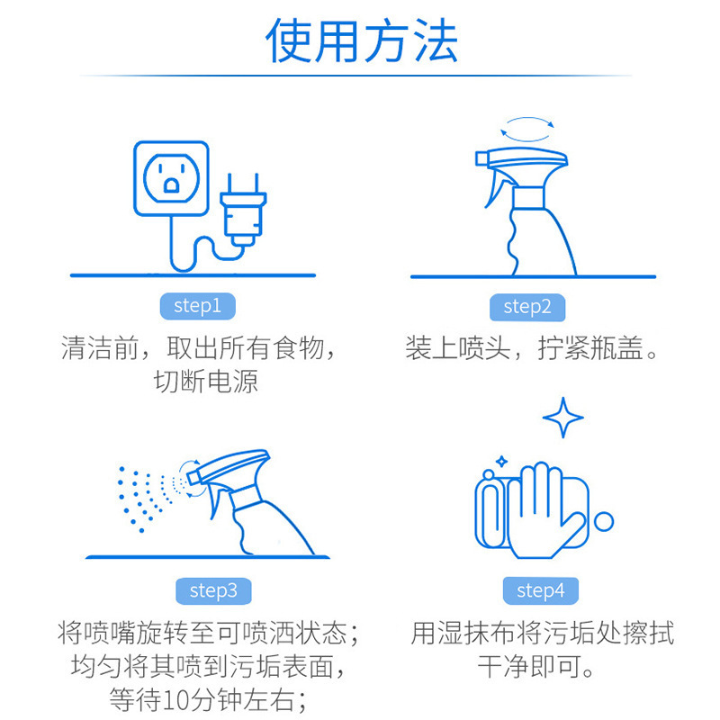 物物洁冰箱除味清洗剂 去污清洁喷剂 家用冰箱微波炉去异味除臭剂2瓶装