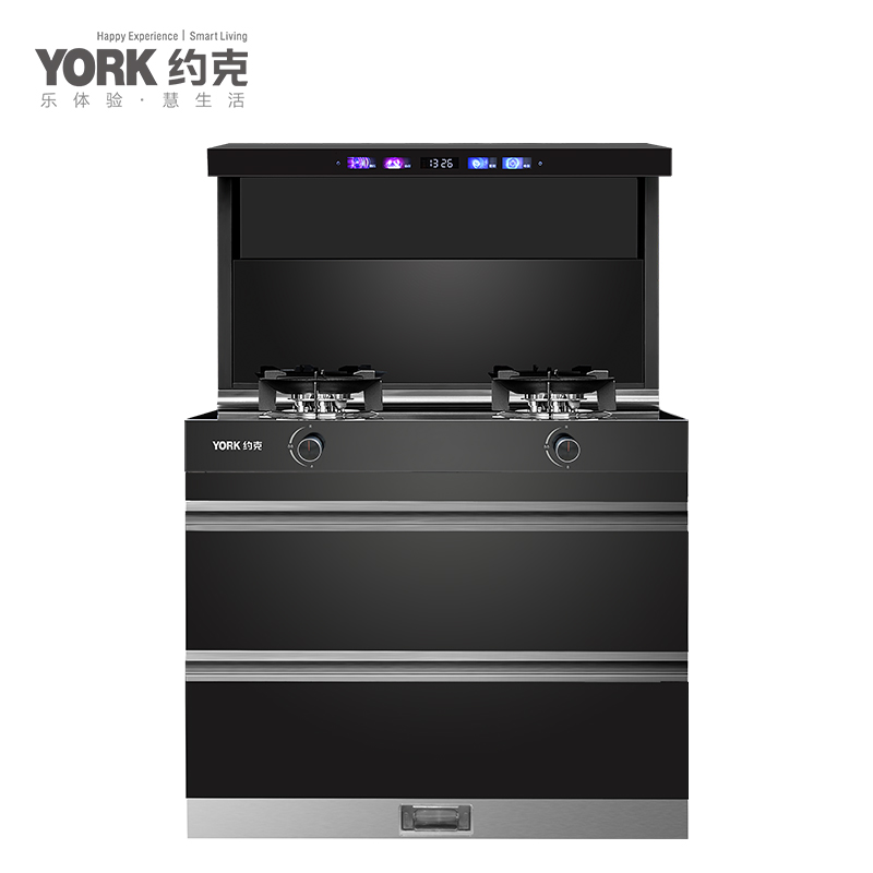 约克(YORK)智能集成灶 YK-J62油烟机燃气灶消毒柜一体套装 天然气/液化气