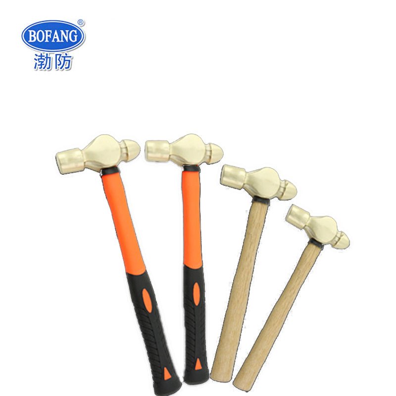 渤防(bofang)1403 防爆锤铜制圆头锤榔头无火花 橡胶柄