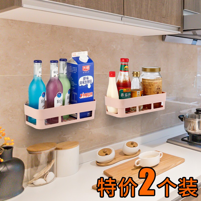 厨房置物架免打孔省空间壁挂式收纳储物架厨具用品调料架调味品架收纳层架 三维工匠高清大图