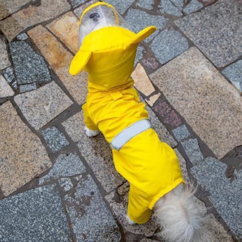 黄色_ s号(适用3-6斤) 宠物用品狗狗衣服春夏装雨衣小型犬小鹿犬泰迪连帽防风雨衣