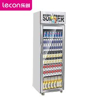 乐创(lecon)饮料柜展示柜冷藏柜立式冰柜商用冰箱饮品啤酒蔬菜水果保鲜冷柜鲜花柜陈列柜单门上机星光银风冷400L