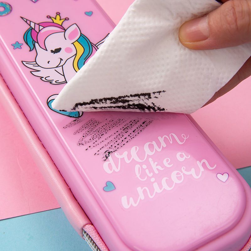 学生笔袋女韩国简约小文具盒男生韩版大容量多功能防水卡通儿童铅笔盒