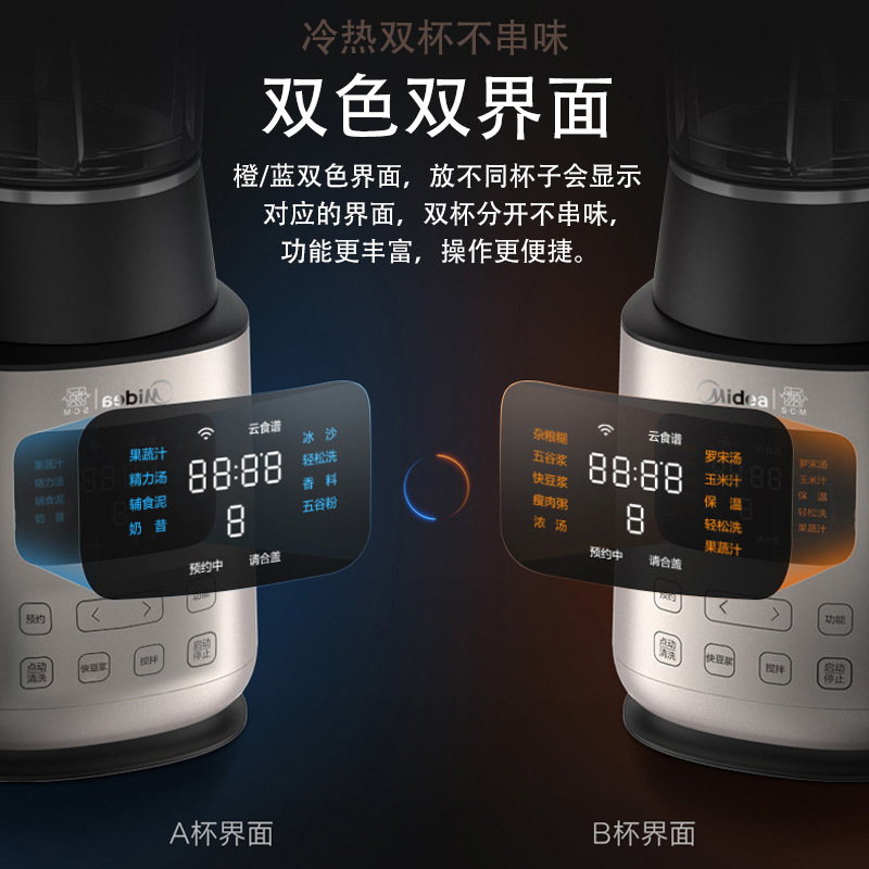 美的(Midea)MJ-BL1528A静音破壁机 智频智能破壁养生料理机 榨汁机果汁机辅食机