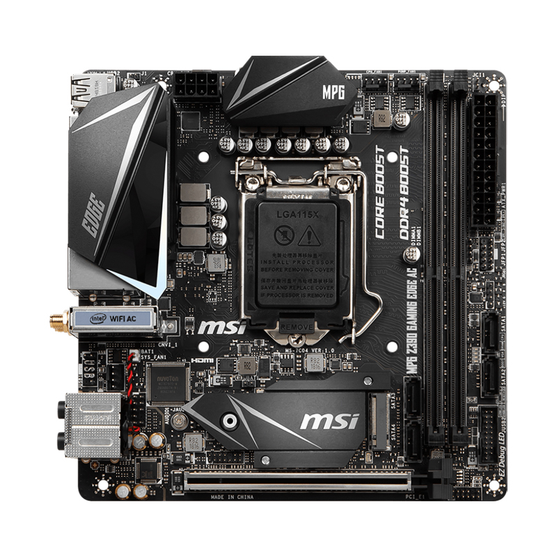 微星(msi)mpg z390i gaming edge ac 刀锋板 迷你itx电竞游戏主板