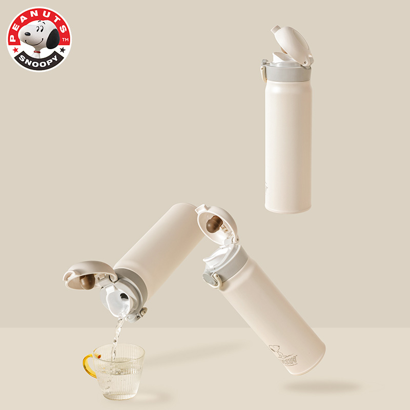 史努比(SNOOPY)弹盖保温杯316不锈钢水杯高颜值500ml大容量保温茶杯8006款高清大图